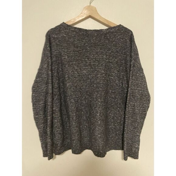 J Jill Sweater Womens Medium Gray PureJill Embroidered Knit Boho Artsy Wool - Picture 2 of 6